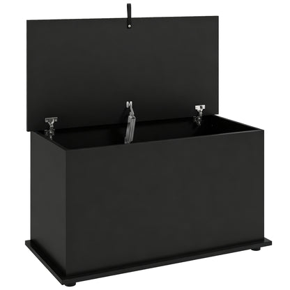 Storage Chest, 102L Blanket Box, Shoe Bench with Safety Hinged Lid, Bed End Bench for Bedroom, 80 x 40 x 45cm, Black