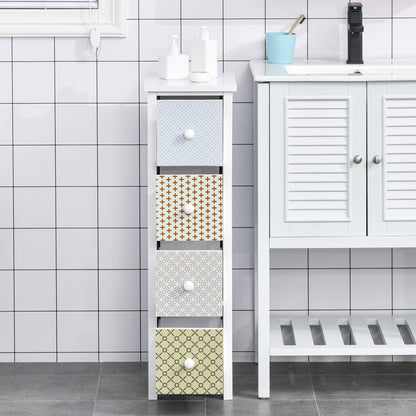 Chest of Drawers, 4 Drawer Dresser, Storage Organizer Toilet Tissue Cabinet for Bedroom, Bathroom