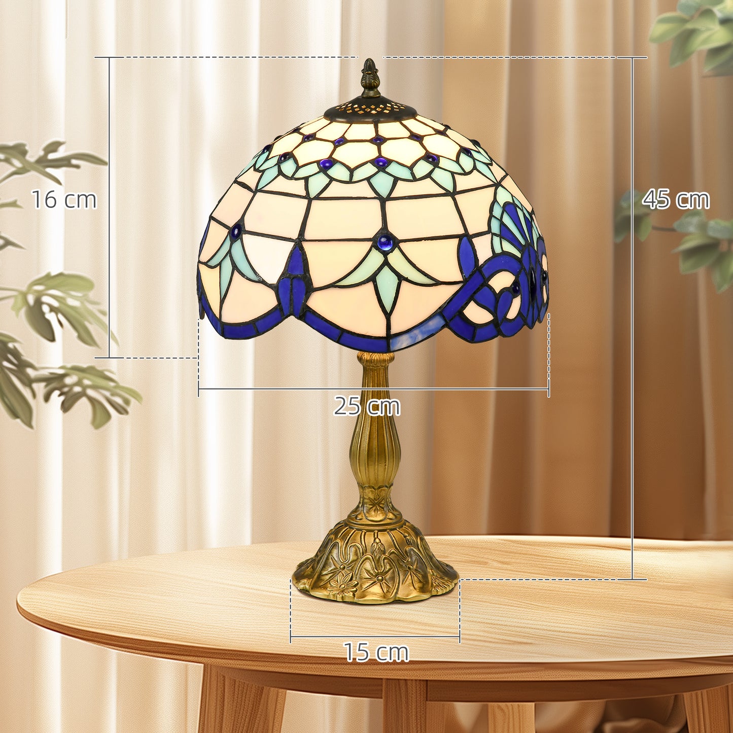 Tiffany Stained Glass Table Lamp, Handmade Antique Bedside Lamp for Bedroom, Living room, Home, Nightstand