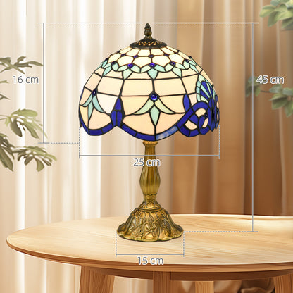 Tiffany Stained Glass Table Lamp, Handmade Antique Bedside Lamp for Bedroom, Living room, Home, Nightstand