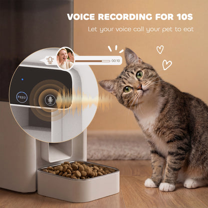 Automatic Cat Feeder, 4.5L WiFi Cat Food Dispenser with Timer, Programmable 1-10 Meals, Auto Pet Feeder