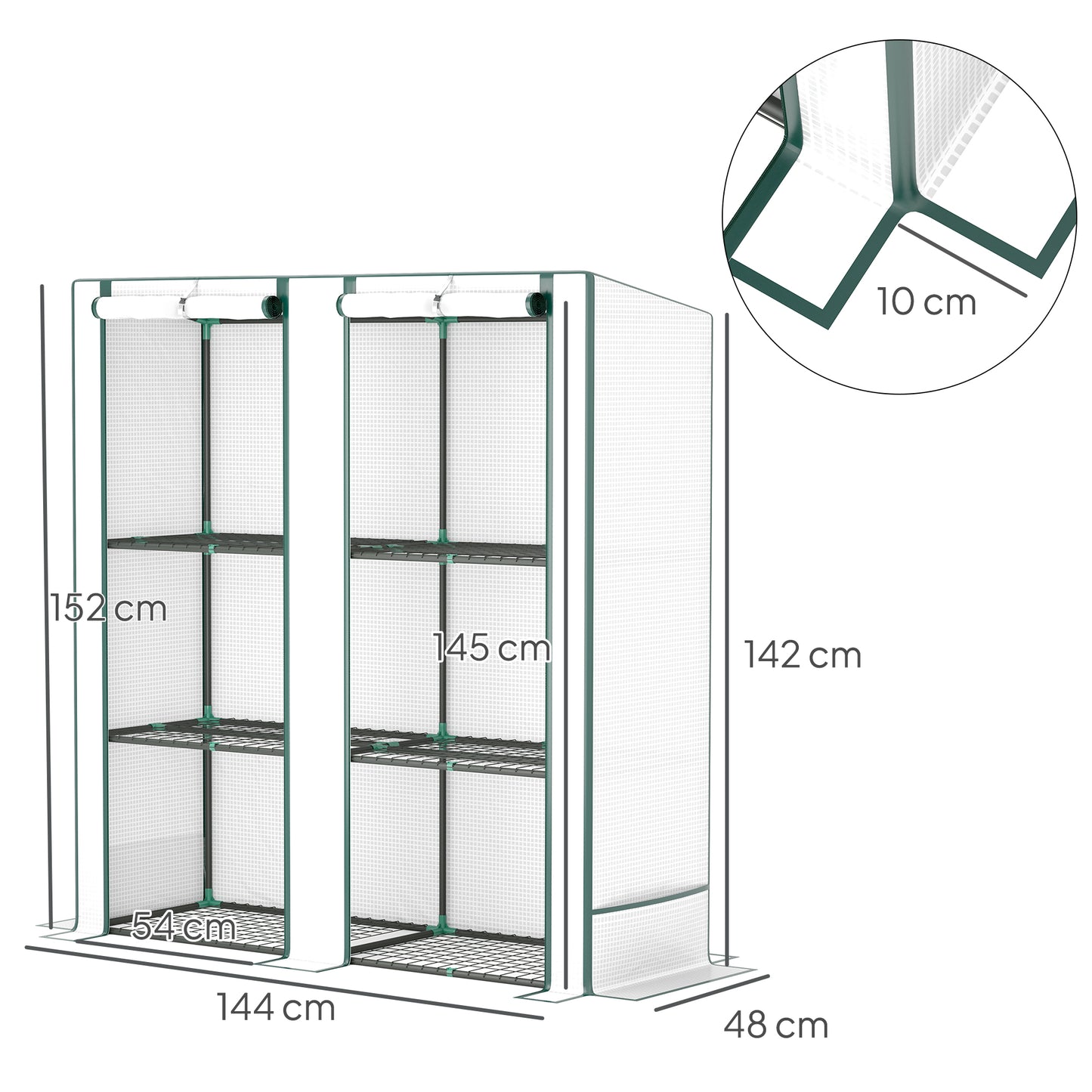 Three-Tier Mini Greenhouse - White