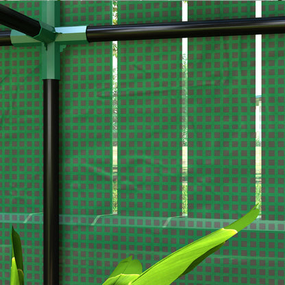 40 x 100cm Three Shelf Steel Frame Greenhouse - Green