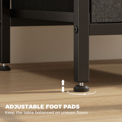 Bedside Table with Charging Station - Black