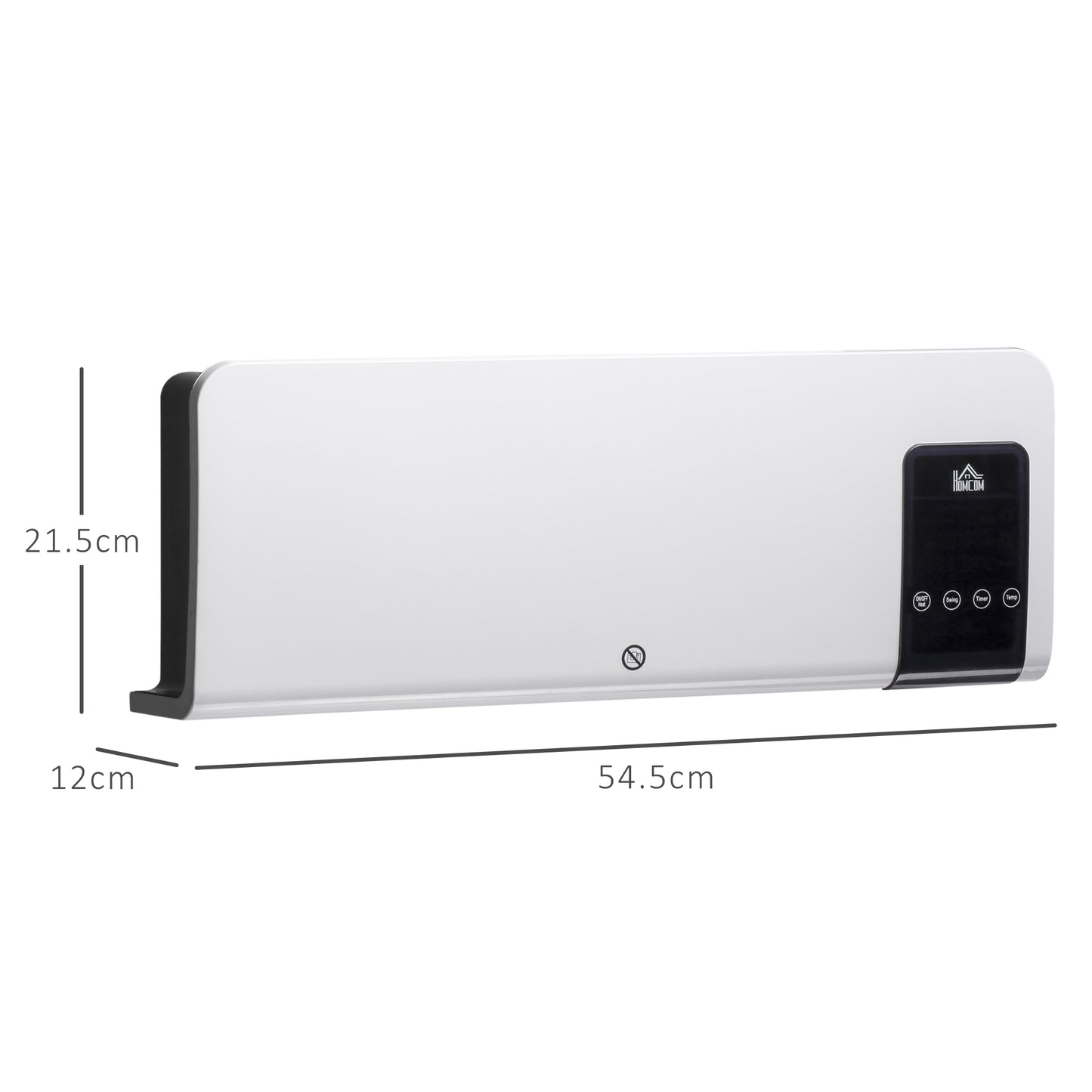 2000W Wall-Mounted Heater, 18-45°C Temperature, White