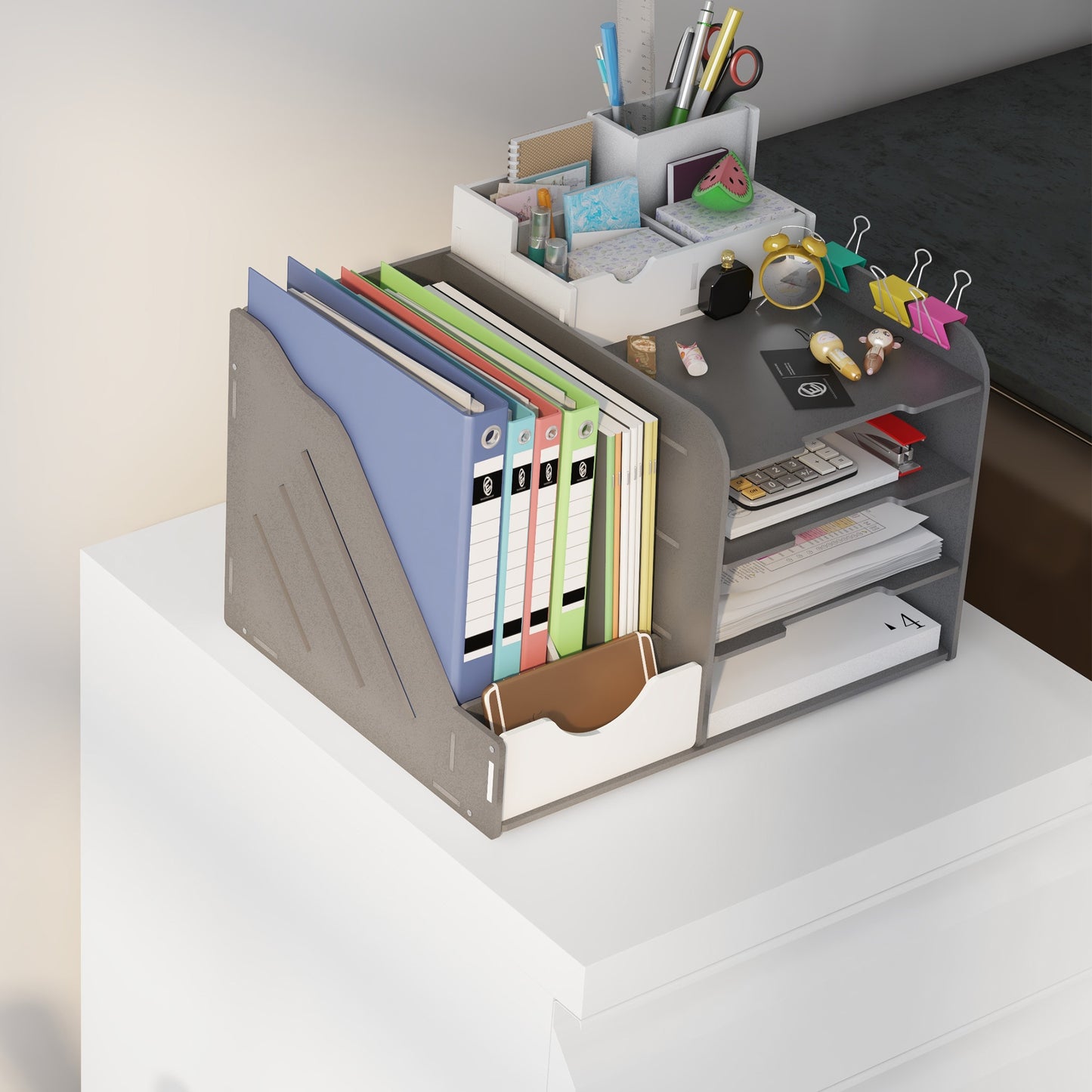 3-Drawer Filing Cabinet with Lock, Mobile Steel File Cabinet for A4, Legal and Letter Size, Under Desk Drawers