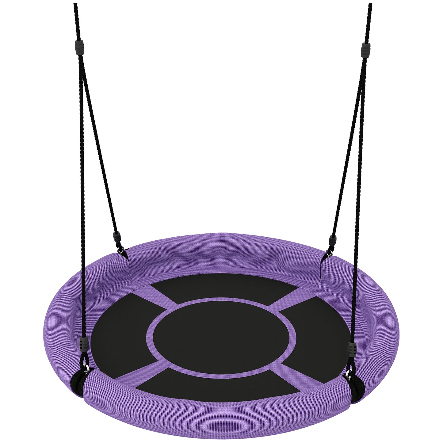 100cm Diameter Nest Seat for Kids with Height Adjustable Hanging Ropes for Outdoor, Playground, Garden, Purple