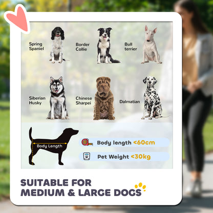 Foldable Pet Stroller, with Universal Wheels, Shock Absorber, for Medium and Large Dogs - Grey