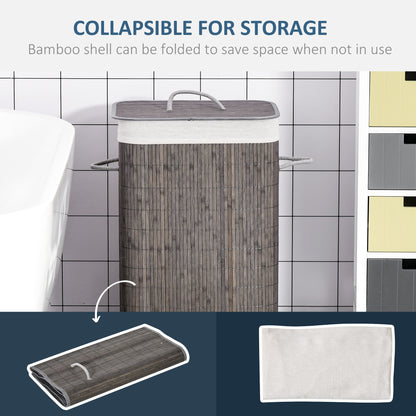 Laundry Basket with Flip Lid and String Handles, Collapsible Hamper Removable Lining Board Base Foldable Water-Resistant Dirt