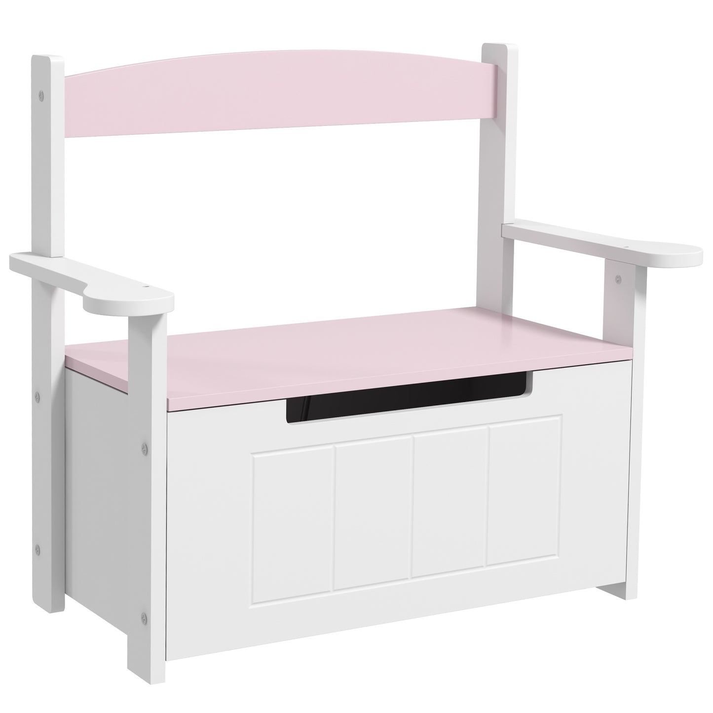 2-in-1 Toy Box for Kids with Lid for Bedroom, Nursery, Playroom, Pink