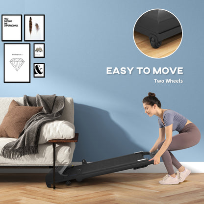 Walking Pad Treadmill, Folding Under Desk Treadmill, 1-10km/h, with Remote Control, Black