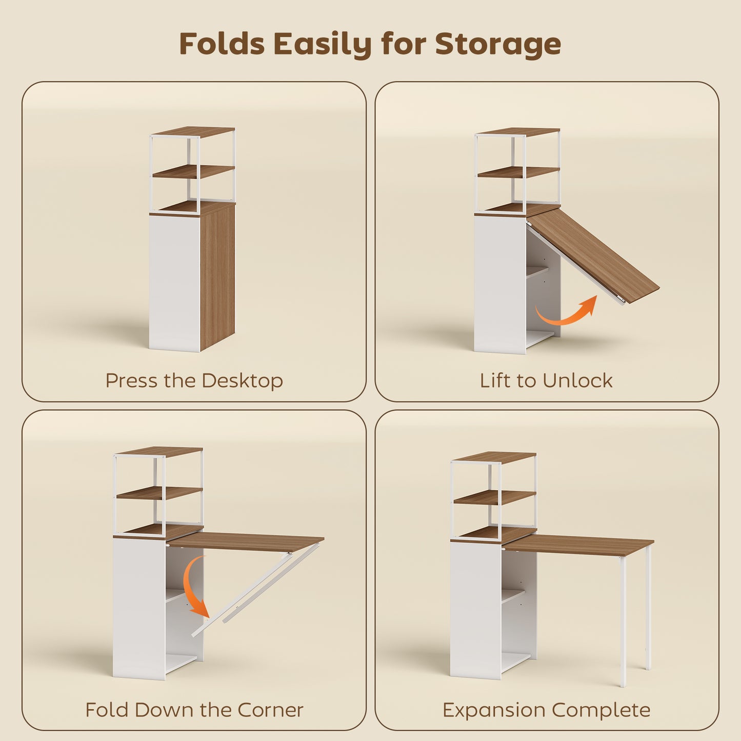 Folding Shelf and Work Table - Natural