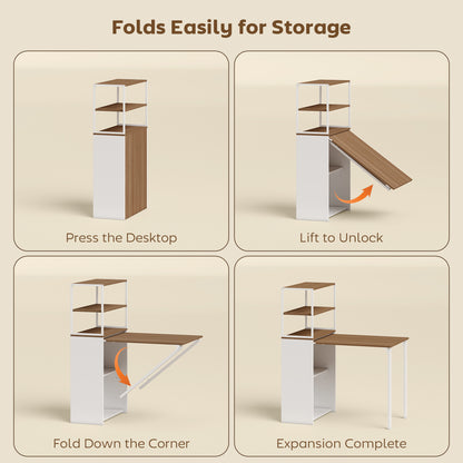 Folding Shelf and Work Table - Natural