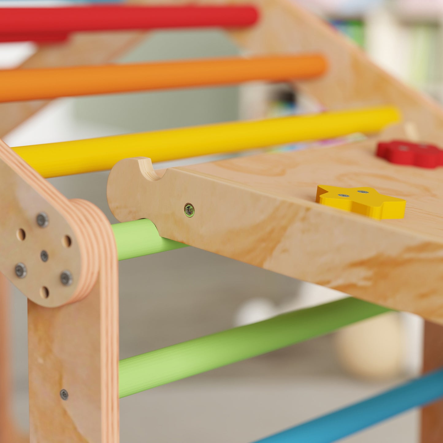 9 in 1 Toddler Climbing Frame with Ramp, Slide, Arch, Ladder, Blackboard for 18-48 Months