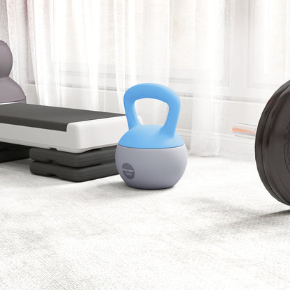 12KG Soft Kettlebell, Kettlebell with Non-Slip Handle for Home Gym, Weight Lifting, Strength Training, Light Blue/Grey
