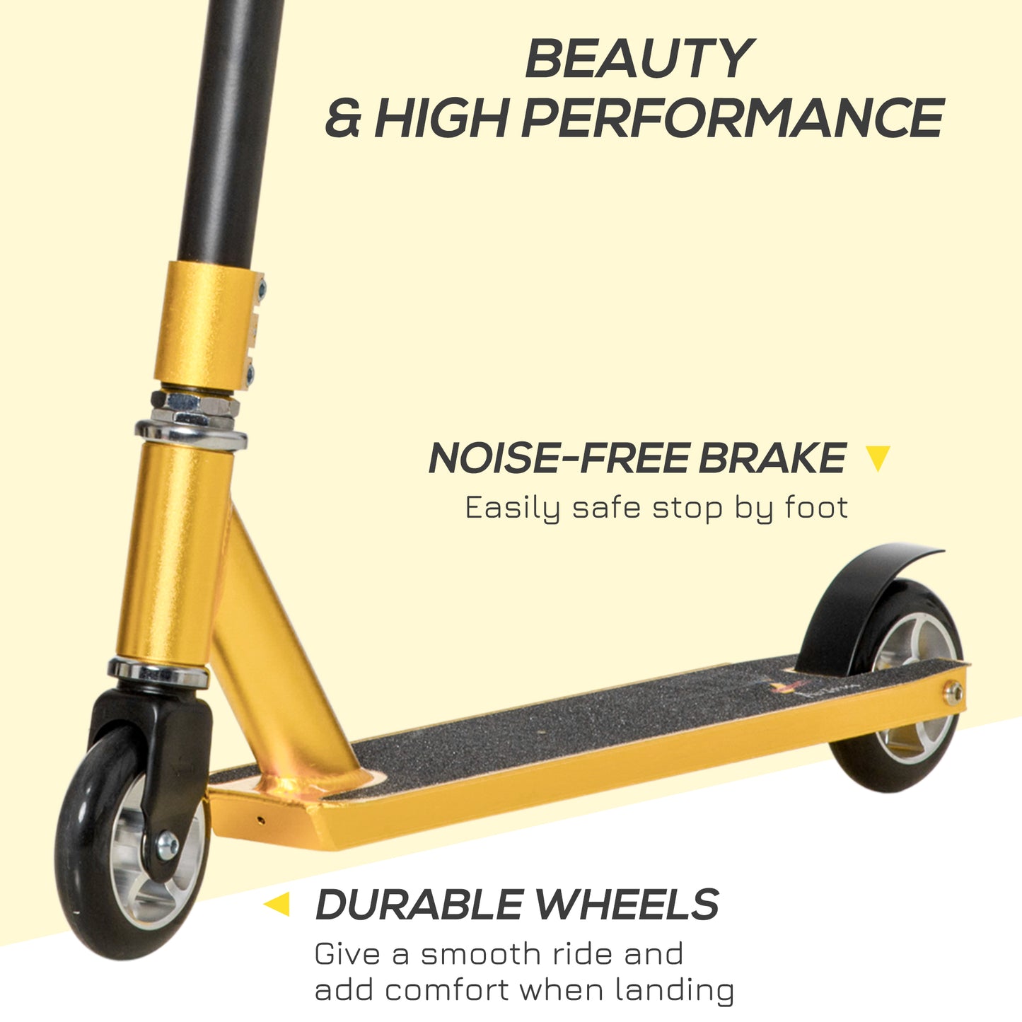 Stunt Scooter, 360° Entry Level Tricks Scooter w/ Lightweight Aluminium Deck and ABEC 7 Bearing, For Age 14+ Beginners