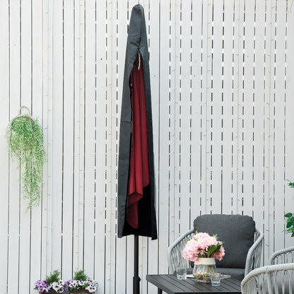 Parasol Cover, Patio Cantilever Cover, Banana Umbrella Protector with Rod, Zipper for Outdoor Garden, Patio, Dark Grey