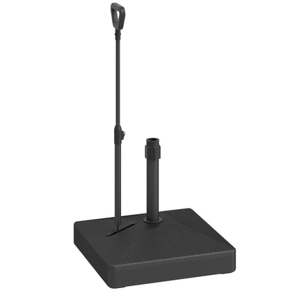 Garden Parasol Base with Adjustable Wheels and Handle, Garden Sun Umbrella Base Parasol Stand, Filled Up to 55kg with Stand