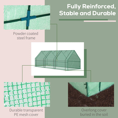 Mini Small Greenhouse with Steel Frame & PE Cover & Zipped Window Poly tunnel Steeple for Plants Vegetables