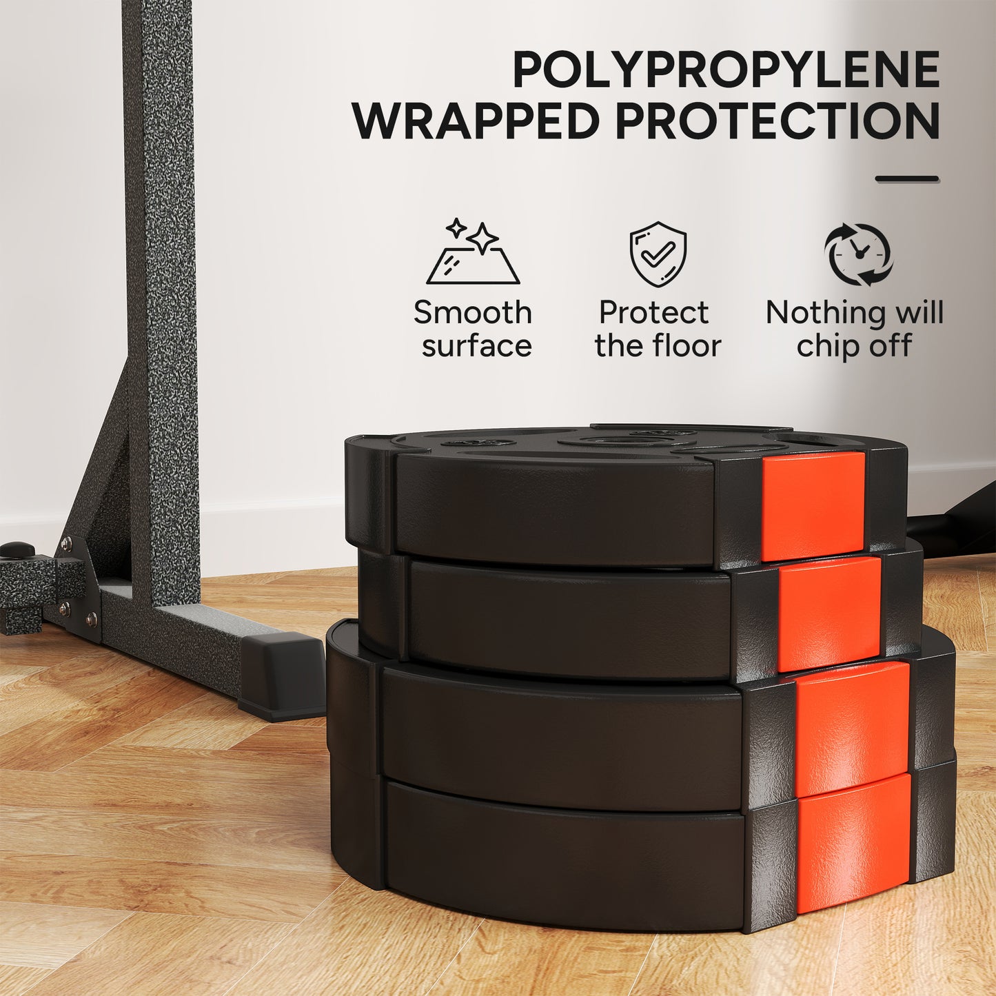 Weight Plates Set, with Two 10kg and Two 5kg weights, Black
