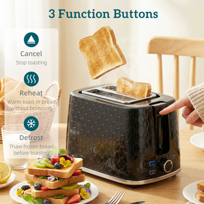 Kettle and Toaster Set, 1.7L 3000W Rapid Kettle with Limescale Filter, 2 Slice Toaster with 7 Browning Controls, Black