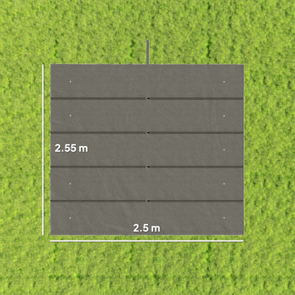 Retractable Pergola Cover, 2.55 x 2.5 m Replacement Canopy Fabric for 3 x 3 m Frame, Roof Top Only, Light Grey