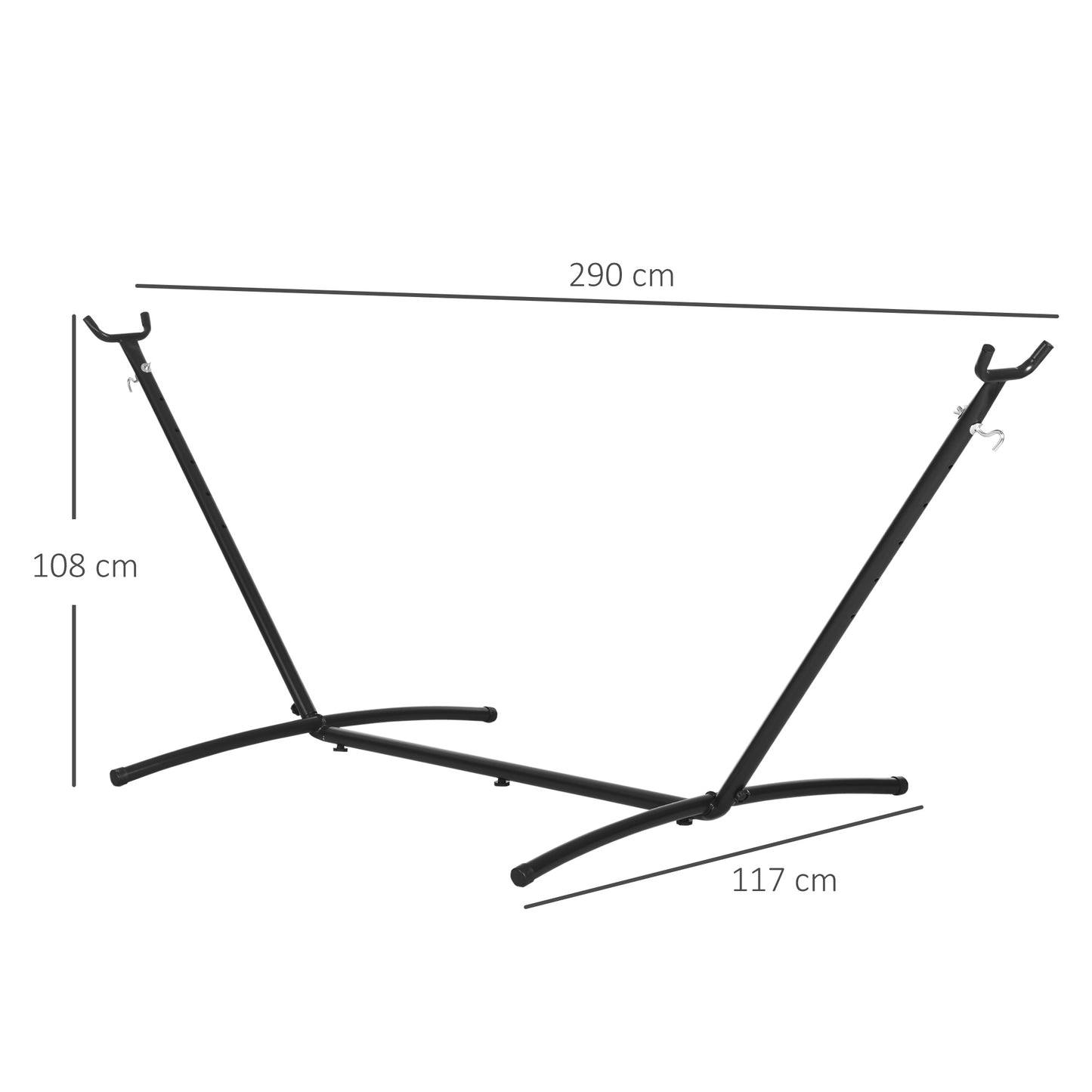 2.9m Universal Hammock Stand Metal Frame Garden Camping Picnic Outdoor Patio Replacement – Stand Only