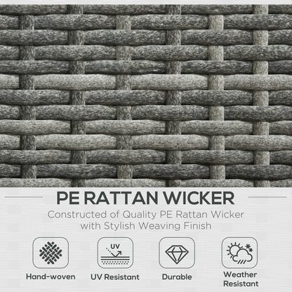 3 Pieces PE Rattan Garden Furniture Set with 10 cm Thick Cushions