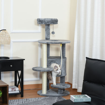 Cat Tree Tower for Indoor Cats 112cm Climbing Kitten Activity Center