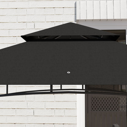 150 x 240cm BBQ Grill Gazebo, with Shelves - Grey