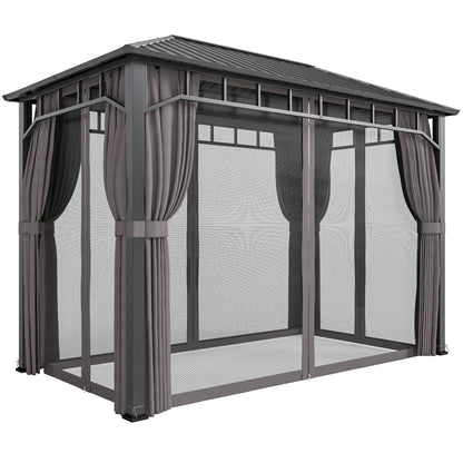 2 x 3.5 m Hardtop Gazebo with Galvanised Steel Roof, Waterproof Permanent Pavilion Garden Gazebo