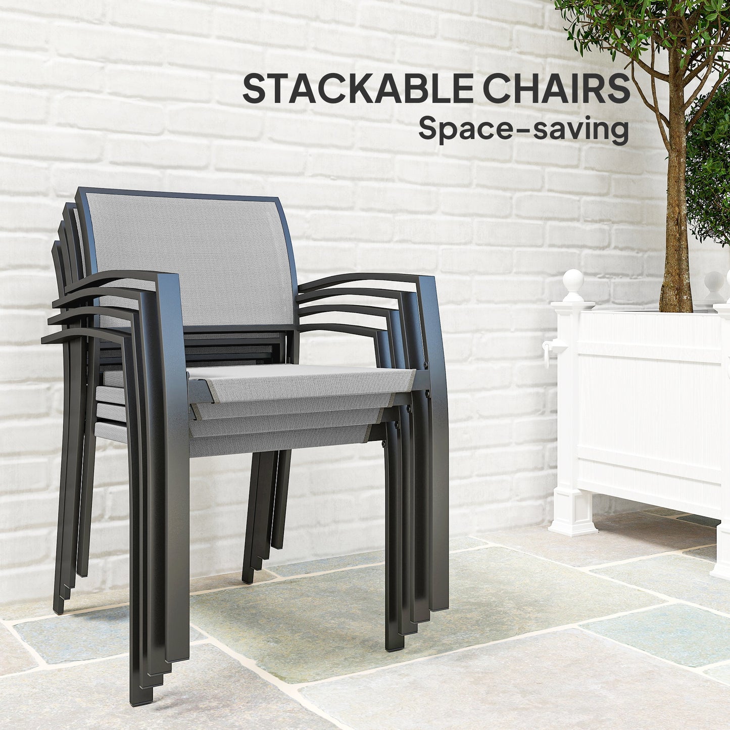 Five-Piece Outdoor Garden Dining Set - Grey