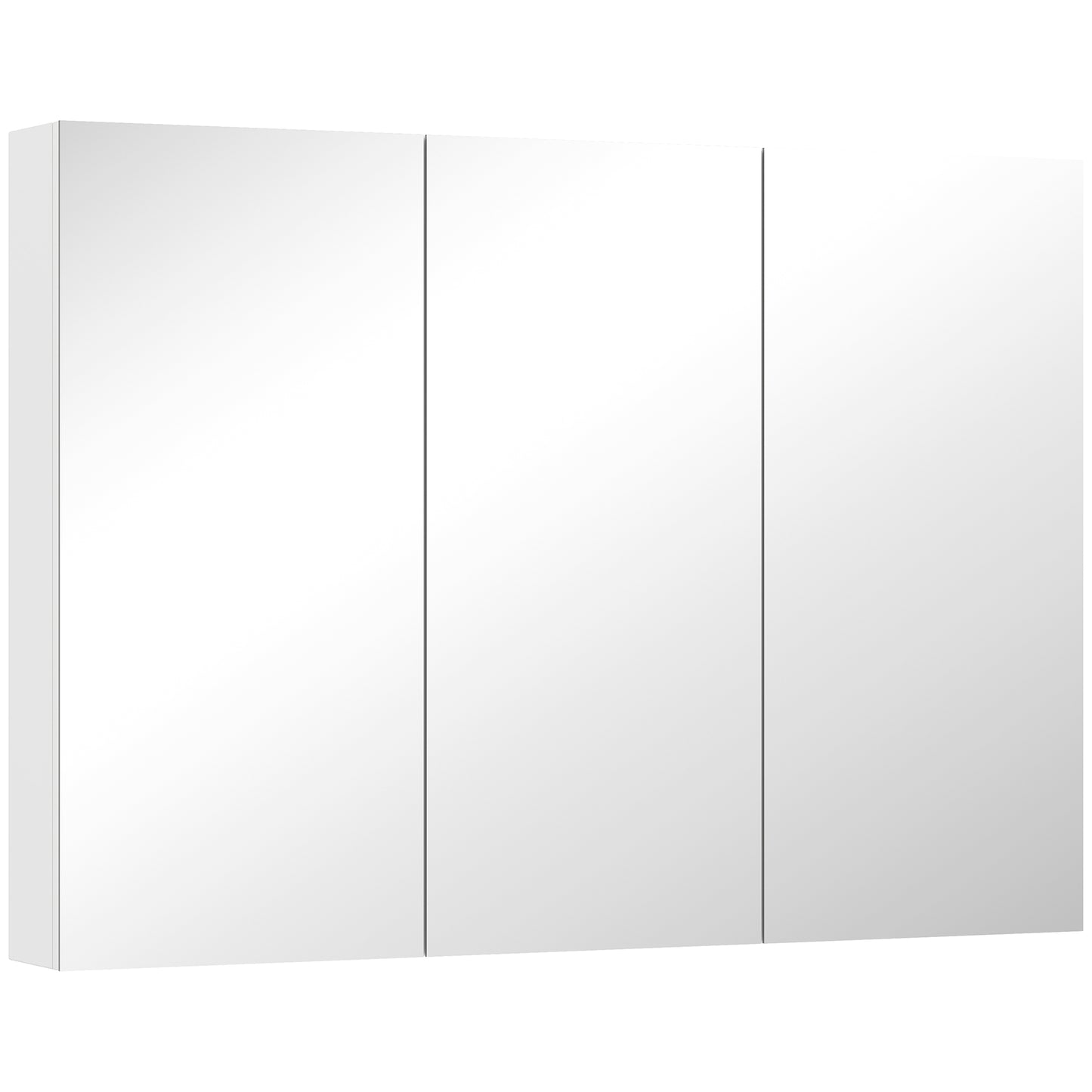 Three-Mirror Bathroom Storage Cabinet - White