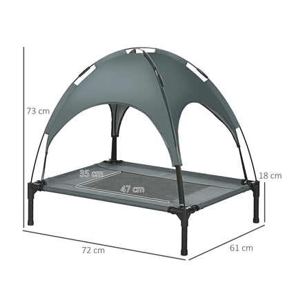 Outdoor Dog Bed with Removable Canopy, Portable Raised Dog Bed for Camping, Garden & Beach