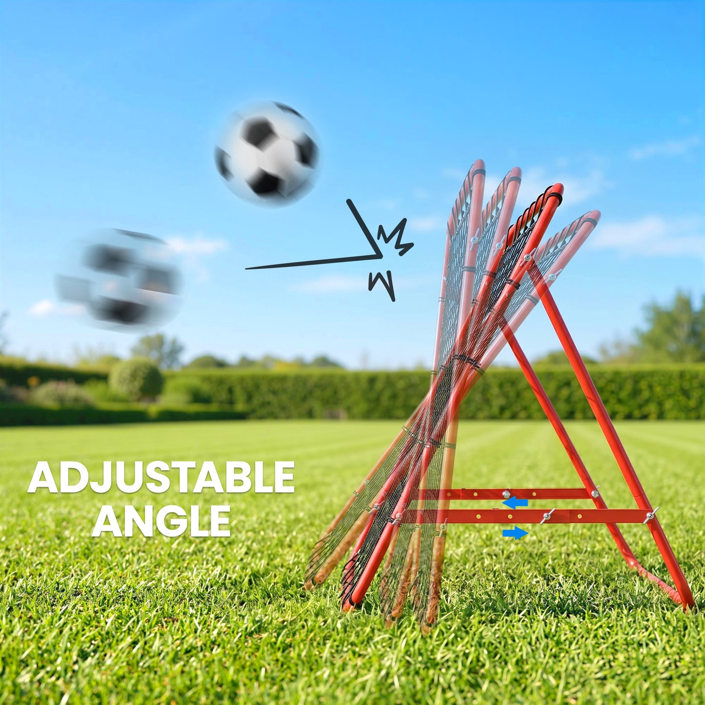 Rebounder Net, Practise Kickback Goal, for Teens, Adults Training - Red