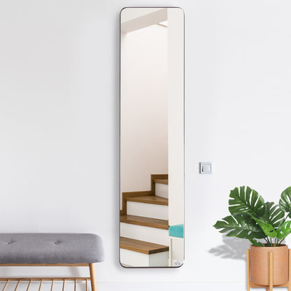 Full Length Mirror, 156 x 37 cm Rectangular Full Body Mirror with Stand, Floor Standing