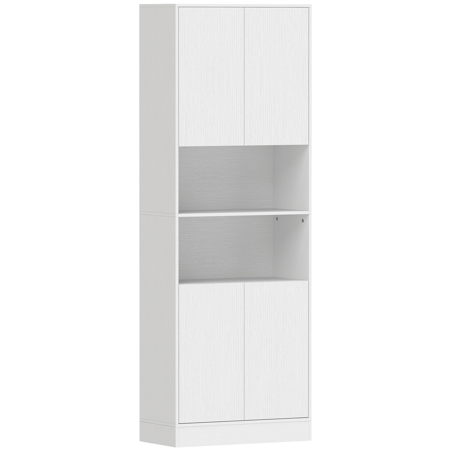 170 cm Kitchen Pantry Cabinet, Freestanding Storage Cabinet with Soft-Close Hinges, White Wood Effect