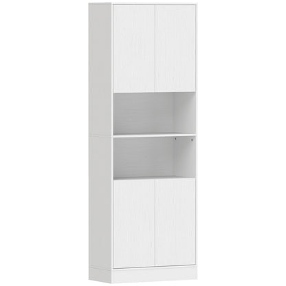 170 cm Kitchen Pantry Cabinet, Freestanding Storage Cabinet with Soft-Close Hinges, White Wood Effect