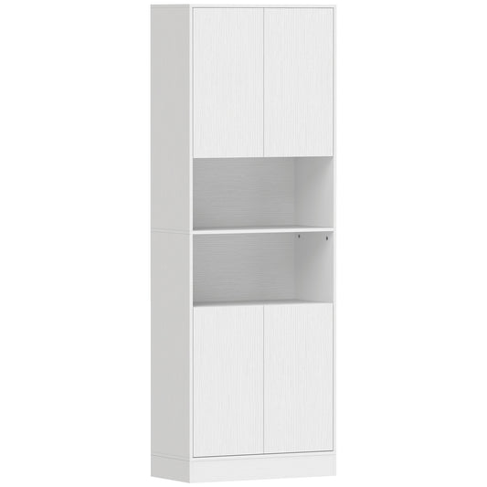 170 cm Kitchen Pantry Cabinet, Freestanding Storage Cabinet with Soft-Close Hinges, White Wood Effect