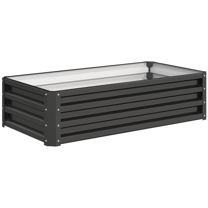 Raised Beds for Garden, Galvanized Outdoor Planters, for Herbs and Vegetables, Use for Patio, Backyard, Balcony, Grey