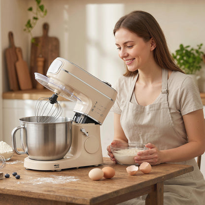 Stand Mixer, 6L 1400W Tilt-Head Food Mixer with 11 Speeds, Pulse & Fermentation Function, LED Display, Cream