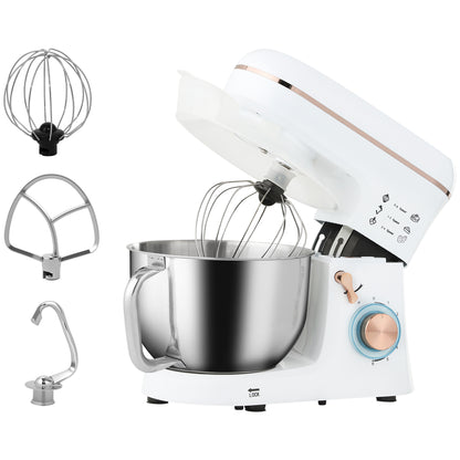 Stand Mixer, 5L Food Mixer for Baking, 6 Speeds and Pulse Setting, 1400W Cake Electric Kitchen Mixer with Dough Hook, Whisk