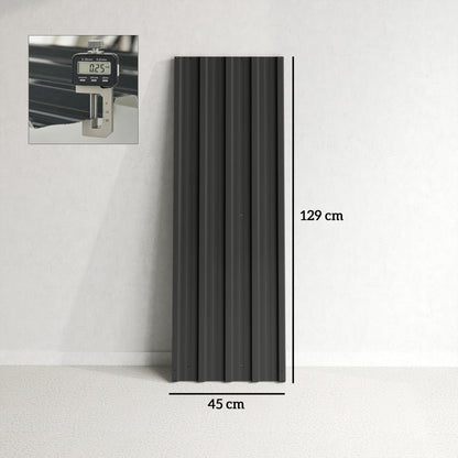 Set of 12 Corrugated Steel Roof Sheet Panels - Black