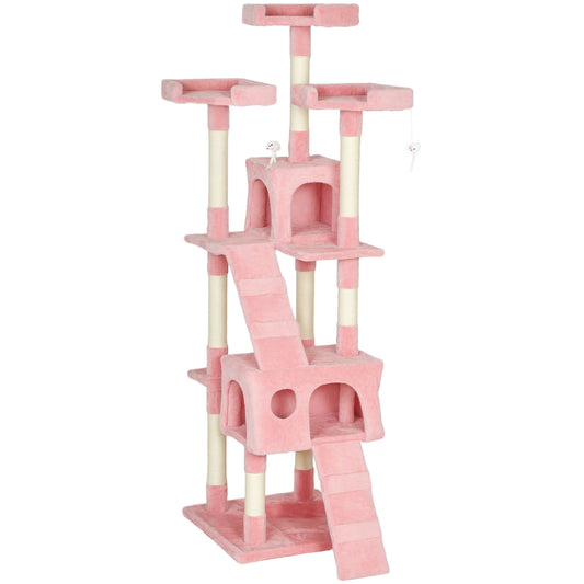 173cm Cat Tree Scratching House, Activity Play Centre, Pink