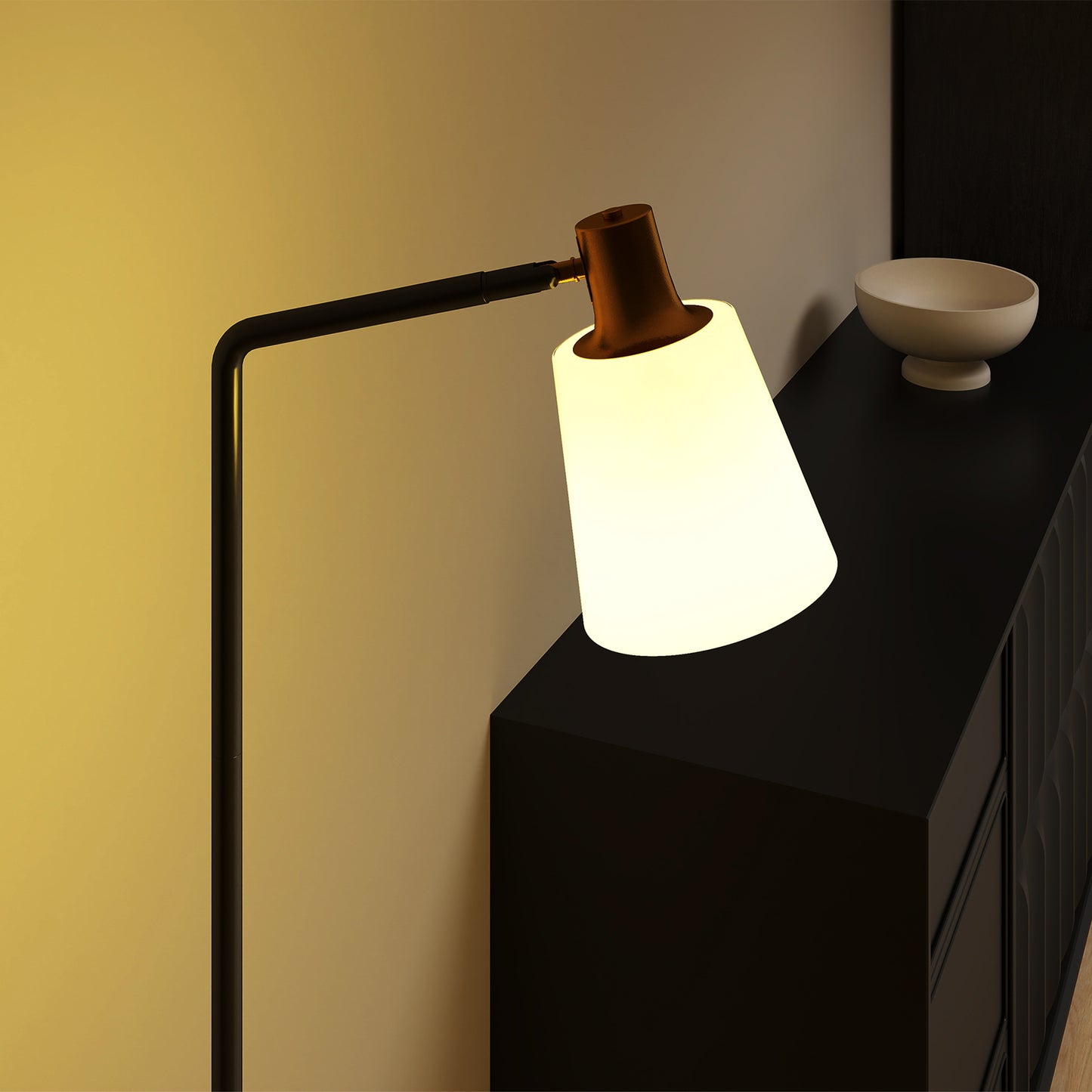 Floor Lamp with 350° Rotatable Head, Modern Standing Lamp with 3000K/4000K/6500K Colour Temperatures for Living Room Office