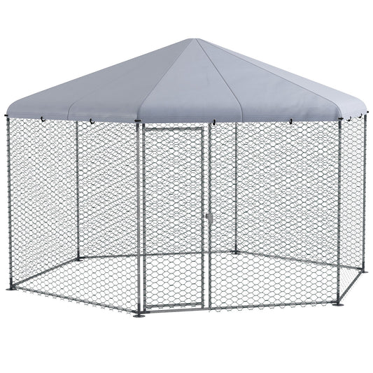 Chicken Coop for 10-15 Chickens, Hens, Rabbits, Ducks, Outdoor Garden Chicken Run, 4 x 3.5 x 2.6m