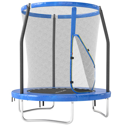 6ft Trampoline with Safety Enclosure Net, Steel Frame Outdoor Trampoline, with Edge, Safety Cover