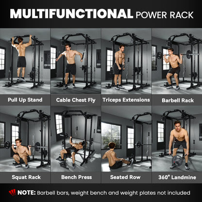Lat Pull-Down Home Gym Machine with Cable Crossover for Home Strength Training, Black