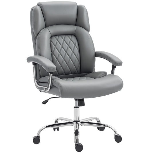 Big and Tall Office Chair 180kg with Spring Cushion, PU Leather - Grey
