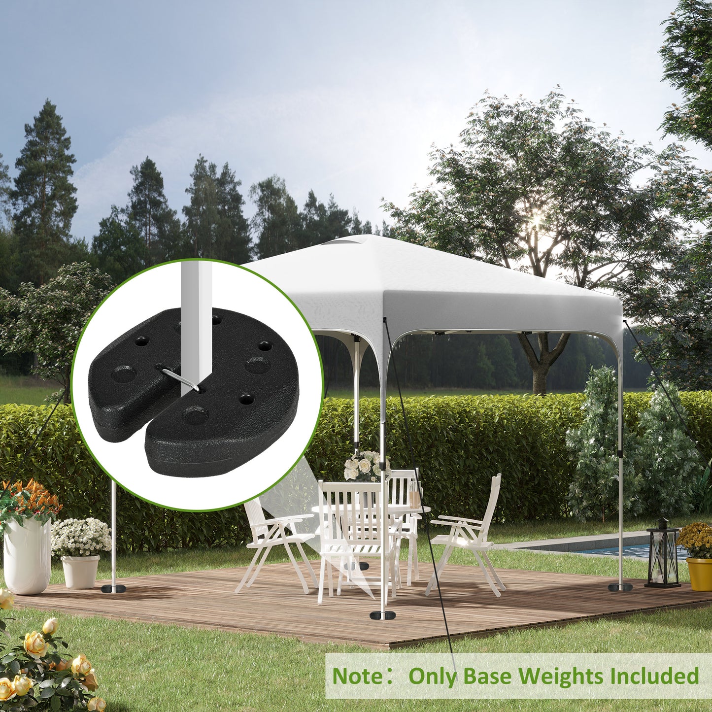 Total 12KG Gazebo Weights Set of 4, Weights for Gazebo Legs with Reinforce Pins and Carry Belt, for Canopies Tents